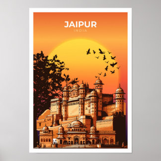 Póster Afiche de viaje de Jaipur India