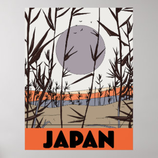 Póster Afiche de viaje de Japón