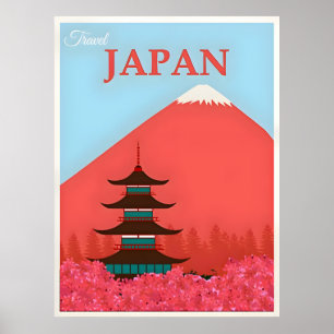 Póster Afiche de viaje de Japón