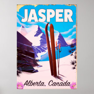 Póster Afiche de viaje de Jasper Alberta Canada