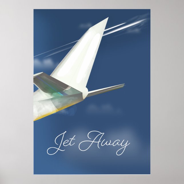 Póster Afiche de viaje de Jet Away. (Frente)