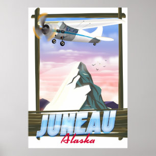Póster Afiche de viaje de Juneau Alaska