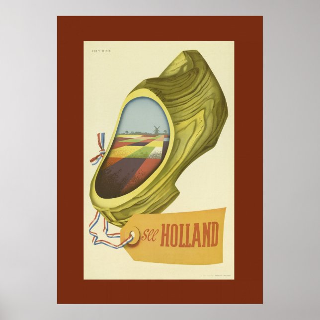 Póster Afiche de Viaje de la Antigua Holanda (Frente)
