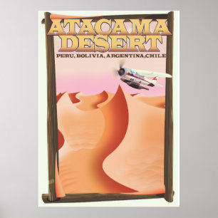 Póster Afiche de viaje de la Aventura del Desierto de Ata