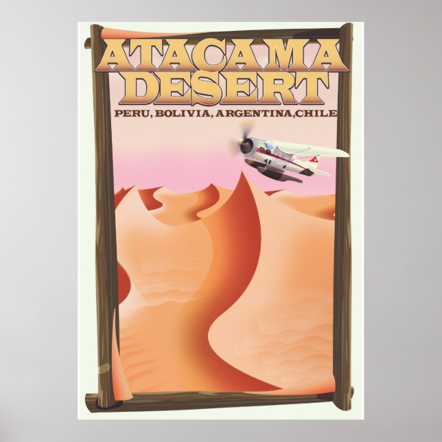 Póster Afiche de viaje de la Aventura del Desierto de Ata (Frente)