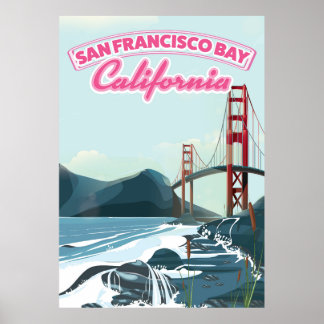 Póster Afiche de viaje de la bahía de San Francisco