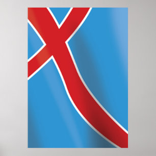 Póster Afiche de viaje de la bandera de Noruega