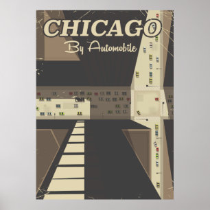Póster Afiche de viaje de la ciudad de Chicago