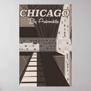 Póster Afiche de viaje de la ciudad de Chicago