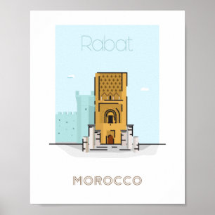 Póster Afiche de viaje de la ciudad de Rabat - Afiche de