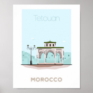 Póster Afiche de viaje de la ciudad de Tetoua - afiche de