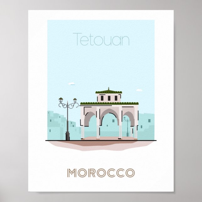 Póster Afiche de viaje de la ciudad de Tetoua - afiche de (Frente)
