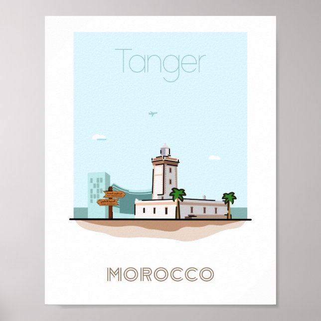 Póster Afiche de viaje de la ciudad del Tánger - afiche d (Frente)