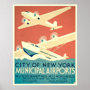 Póster Afiche de viaje de la Ciudad Vieja de Nueva York