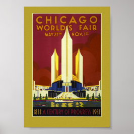 Póster Afiche de Viaje de la Feria Mundial de Chicago 193