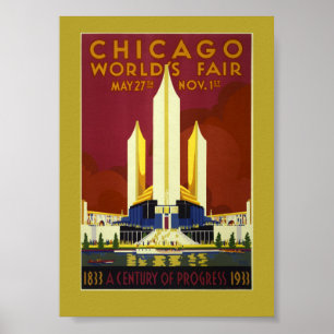 Póster Afiche de Viaje de la Feria Mundial de Chicago 193