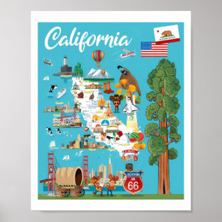 Póster Afiche de viaje de la fiebre del oro