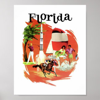 Póster Afiche de viaje de la Florida Vieja