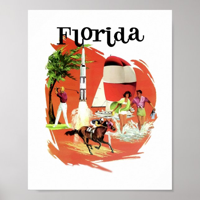 Póster Afiche de viaje de la Florida Vieja (Frente)