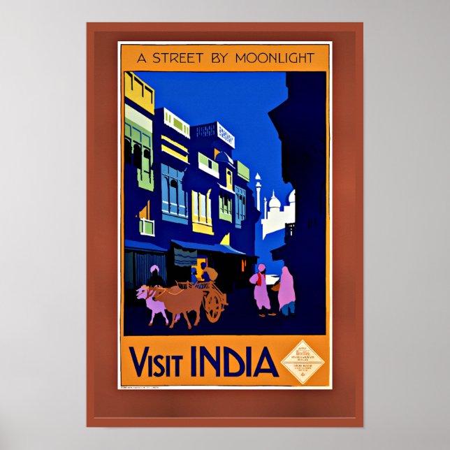 Póster Afiche de viaje de la India (Frente)