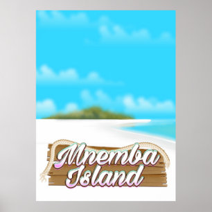 Póster Afiche de viaje de la isla de Mnemba