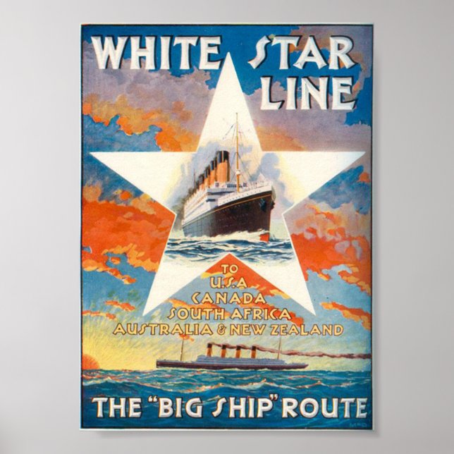 Póster Afiche de Viaje de la Línea Blanca Estelar (Frente)