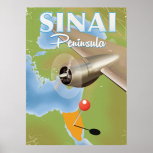 Póster Afiche de viaje de la península del Sinaí