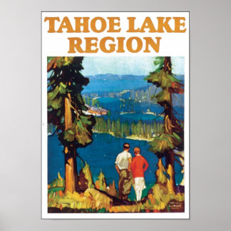 Póster Afiche de viaje de la región del lago Tahoe