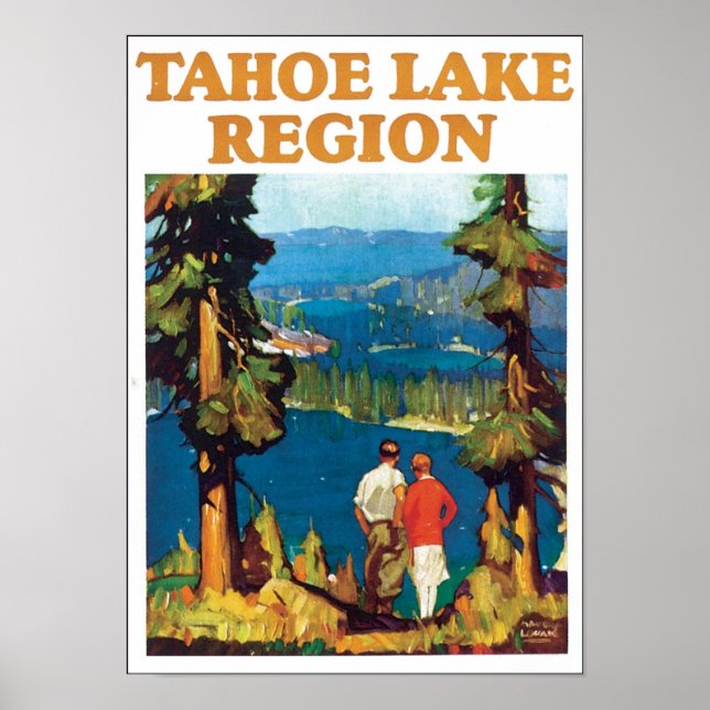 Póster Afiche de viaje de la región del lago Tahoe (Frente)