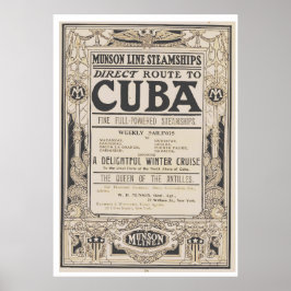 Póster Afiche De Viaje De La Reina Vieja De Las Antillas