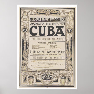 Póster Afiche De Viaje De La Reina Vieja De Las Antillas