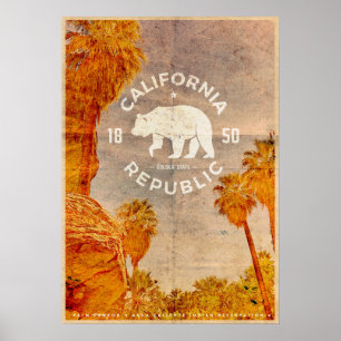 Póster Afiche de Viaje de la República de California