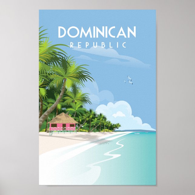 Póster Afiche de viaje de la República Dominicana (Frente)