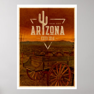 Póster Afiche de viaje de la serie Vieja Arizona