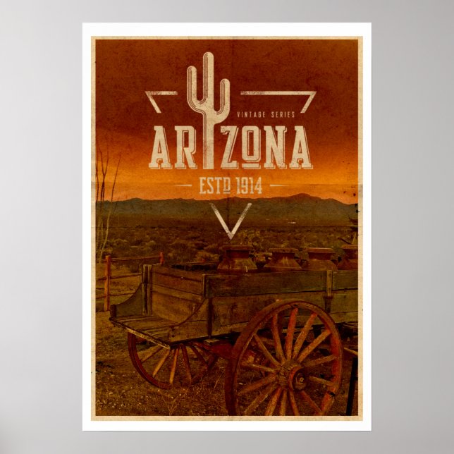 Póster Afiche de viaje de la serie Vieja Arizona (Frente)
