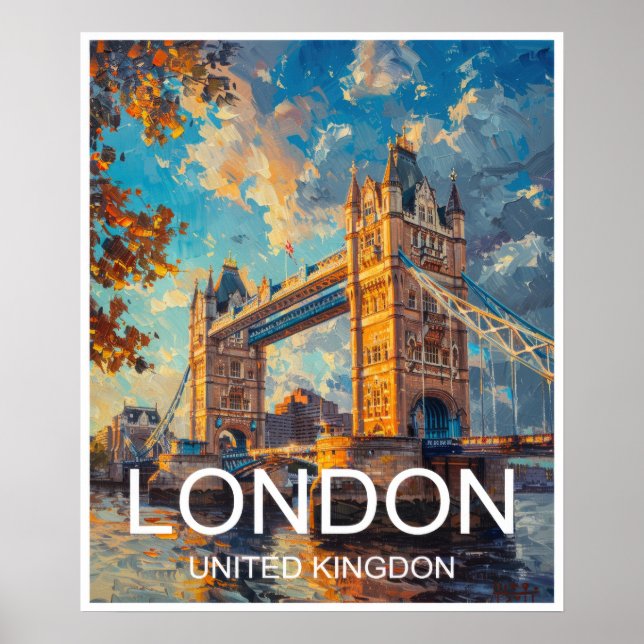 Póster Afiche de viaje de la Torre de Londres (Frente)