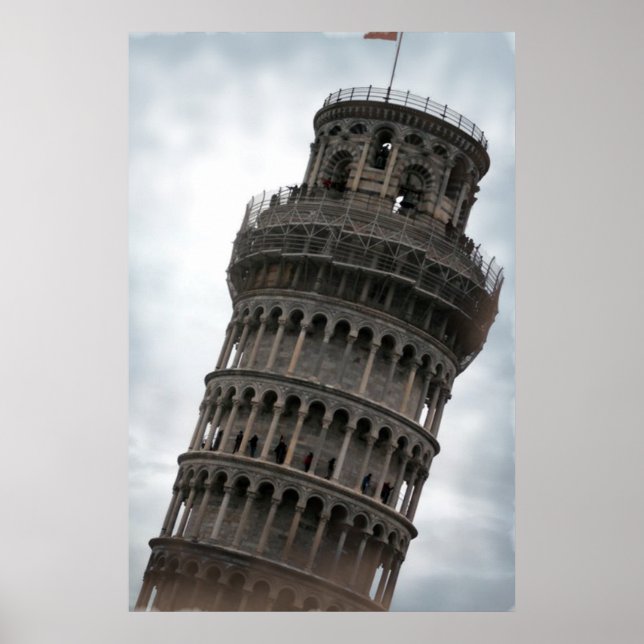 Póster Afiche de viaje de la Torre Inclinada de Pisa Ital (Frente)