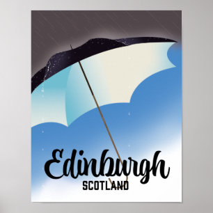 Póster Afiche de viaje de la Universidad de Edimburgo