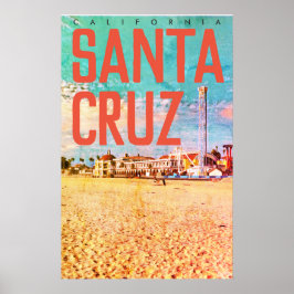 Póster Afiche de viaje de la vieja Santa Cruz