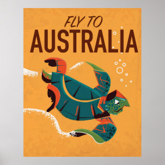 Póster Afiche de viaje de la Volante a Australia