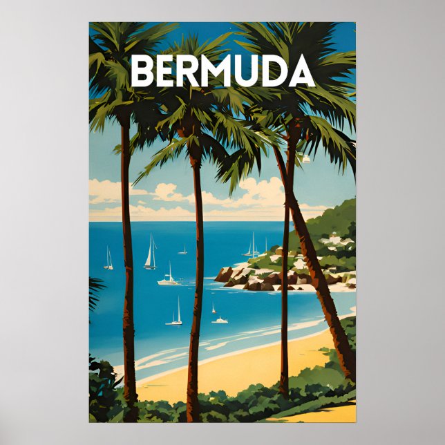 Póster Afiche de viaje de las Bermudas (Frente)