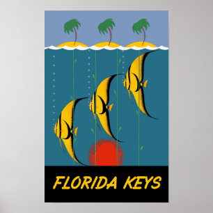 Póster Afiche de viaje de las Cayas de Florida