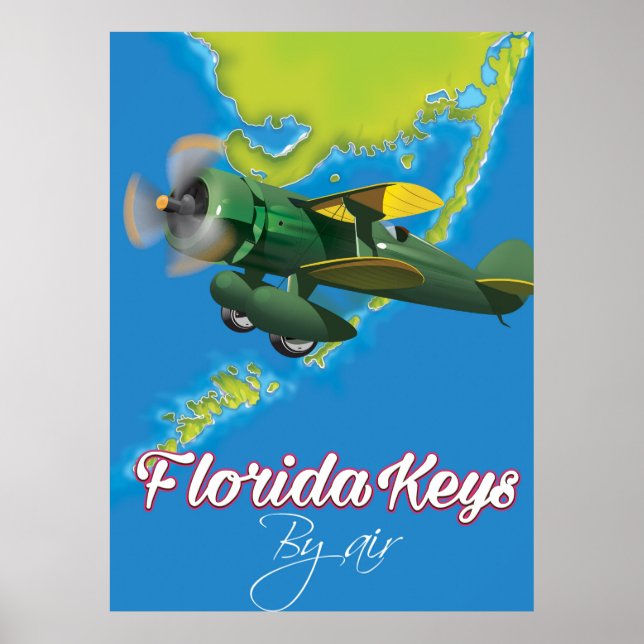 Póster Afiche de viaje de las Cayas de Florida (Frente)