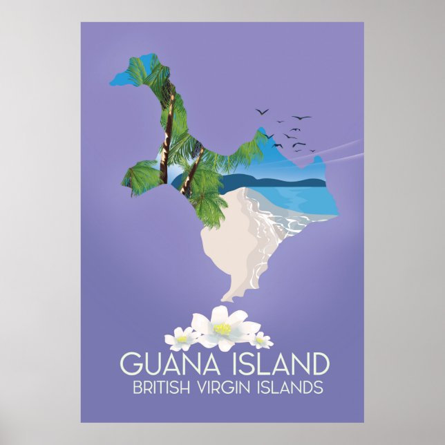 Póster Afiche de viaje de las Islas Vírgenes Británicas (Frente)