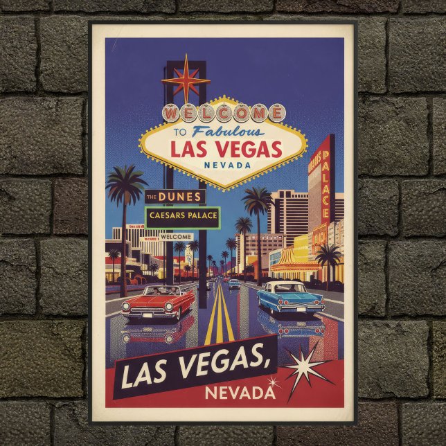 Póster Afiche de viaje de Las Vegas de los años 60 (Subido por el creador)