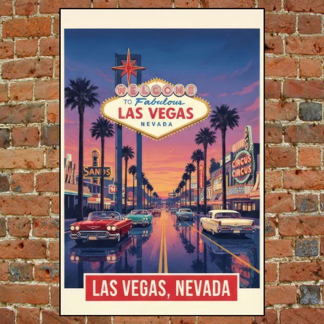 Póster Afiche de viaje de Las Vegas de los años 60 (Subido por el creador)