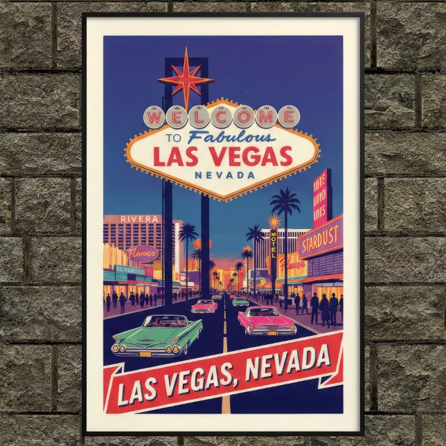 Póster Afiche de viaje de Las Vegas de los años 60 (Subido por el creador)