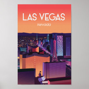Póster Afiche de viaje de Las vegas nevada