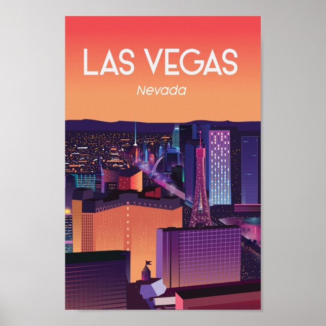 Póster Afiche de viaje de Las vegas nevada (Frente)