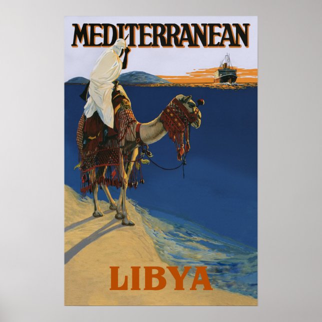 Póster Afiche de viaje de Libia (Frente)